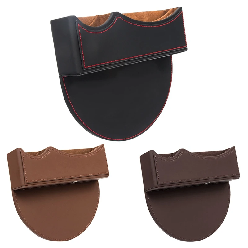 Universal Car Seat Crevice Pockets Pu Leather Leak-Proof Storage Box Car Organizer Black