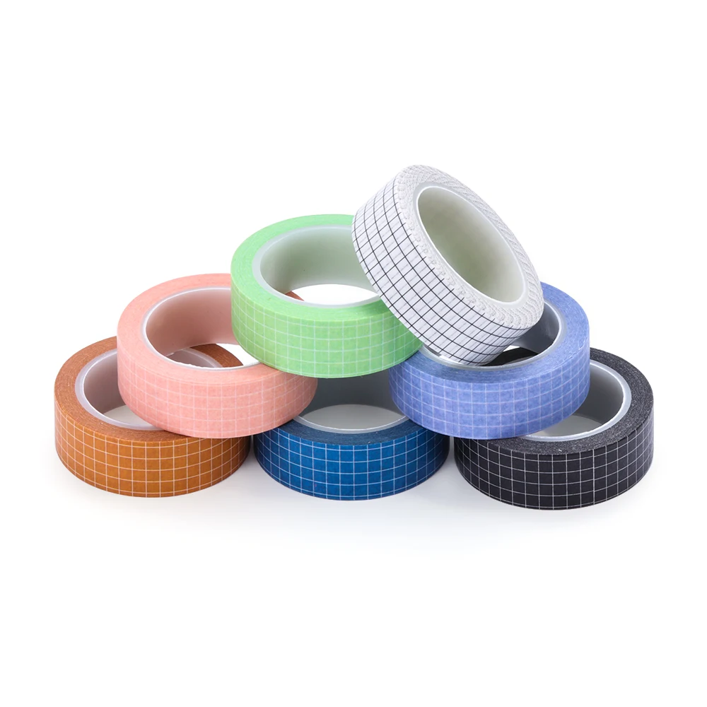 

1PC Adhesive Grid Masking Tape DIY Planner Stickers Japanese Paper Tape School Supplies Scrapbook Journal Stationery Decoration