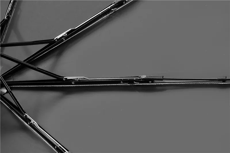 Leodauknow three folding striped style of bamboo handle fully automatic high quality men's and women's sunny and rainy umbrella