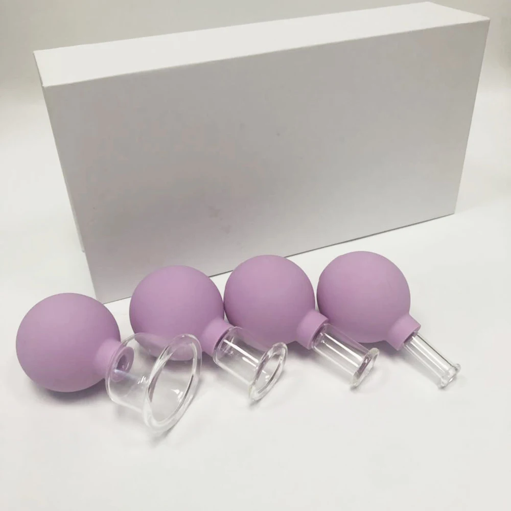 Description Picture 6 of item4PCS Rubber Vacuum Cupping Massager Face Body Glasses Massage Body Cups Anti Cellulite Facial Beauty Chinese Cupping Therapy Set