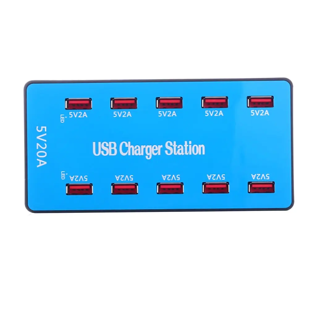 10 портов USB зарядное устройство 5 В 20A Универсальный мобильный телефон Быстрая зарядка для iPhone iPad samsung huawei Xiaomi