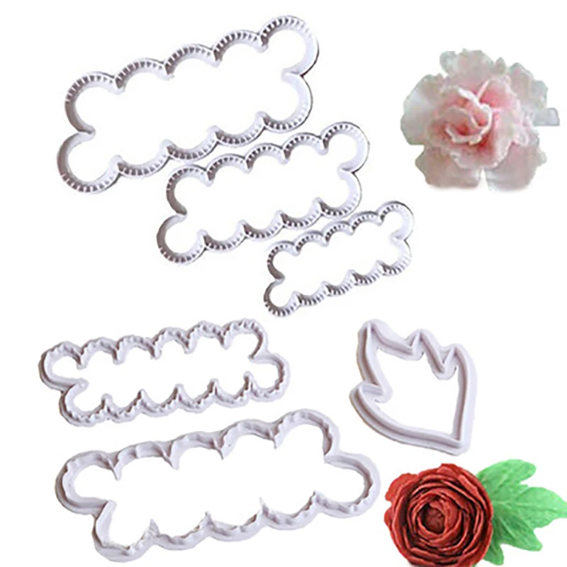 

3Pcs/Set Plastic 3D Rose Flower Cookie Cutter Mold Biscuit Fondant Cake Chocolates Baking Maker Wedding Decorating Tools Kitchen