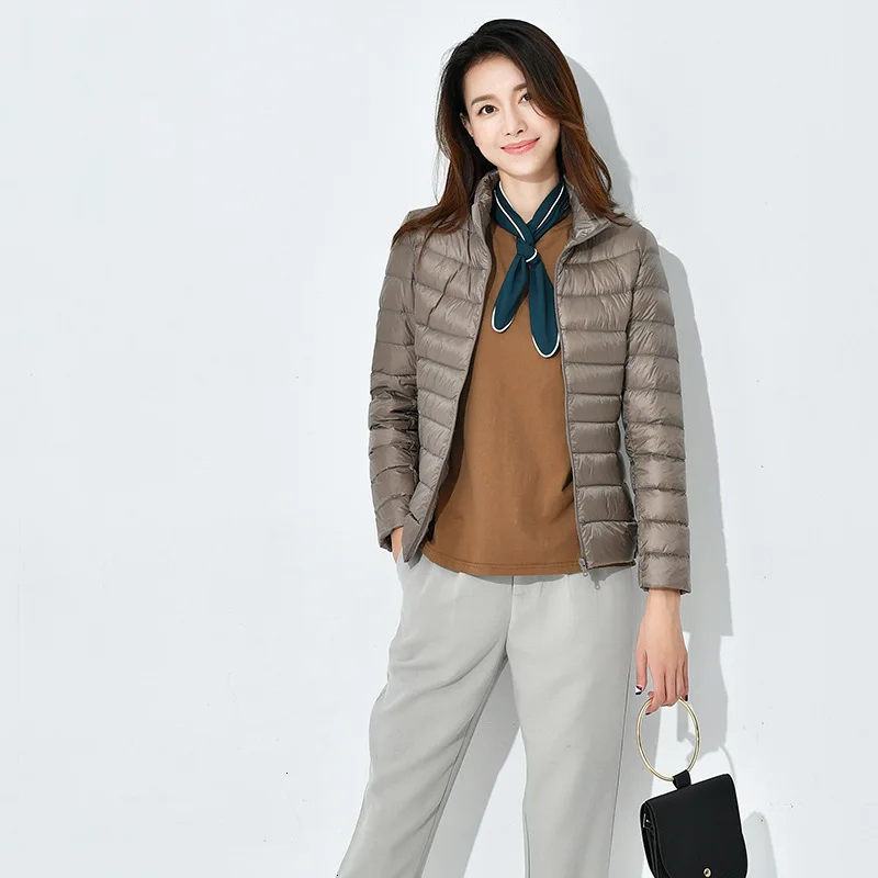 Новинка 2019 года Легкая короткая куртка-пуховик для женщин Свободное пальто |