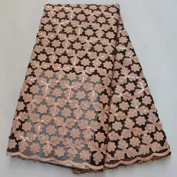

2020 High Quality African Sequins Lace Fabric French Net Embroidery Tulle Lace Fabric For Nigerian Wedding Party Dress 5FD6GD