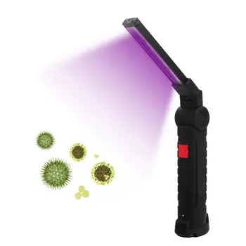 

UV Sterilization Light UV Germicidal Lamp 2 In 1 Handheld USB Rechargeable Folding Work Light Ultraviolet Flashlight For Home