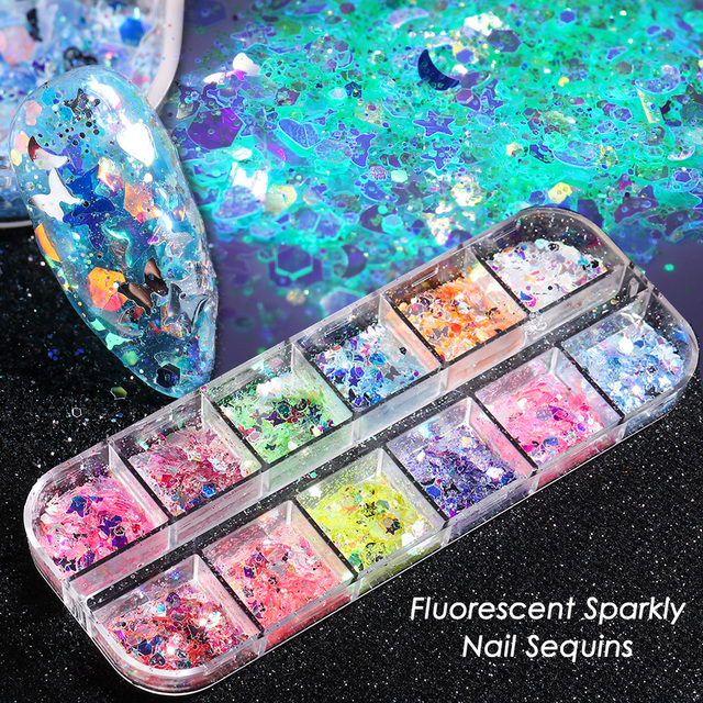 Abalone Shell Slices Nail Art Decorations 3D Broken Sea Shell Stone Flakes Aurora Charms Nails Accessories Manicure TRBY