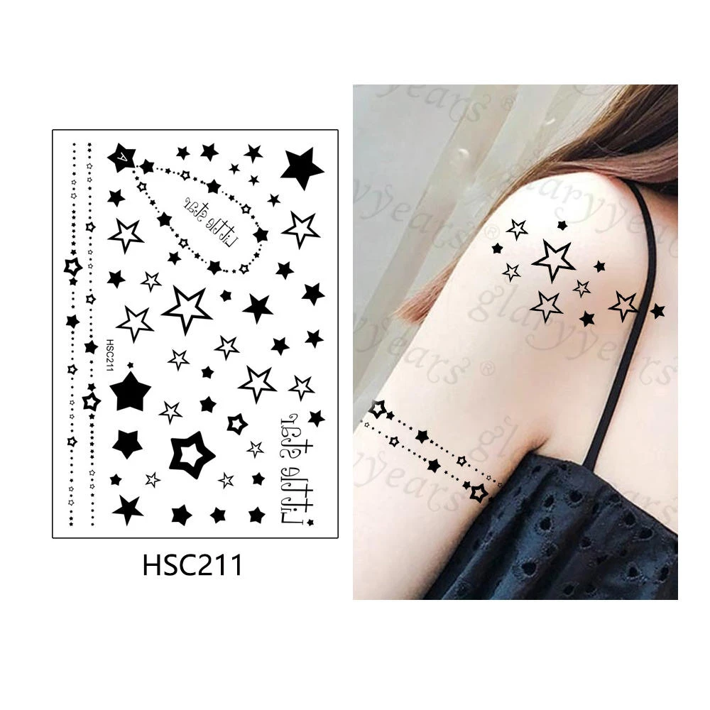 HSC211 Glaryyears 1 лист номер временная татуировка наклейка красочные поддельные тату флеш-тату водонепроницаемый маленькое боди-арт для мужчин, женщин и детей HSC - Цвет: HSC211