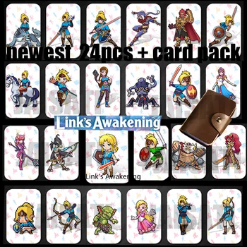 

24 pcs zelda Breath of the Wild amiibo card zelda Link Awakening NFC card ntag215 Tag Diablo Splatoon 2 Super Odyssey for amiibo
