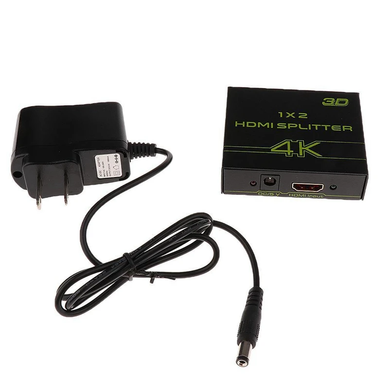 1x2 4K HDMI 1,4 сплиттер 1 в 2 Выход HDCP 3D 2 порта HDMI концентратор AC адаптер питания