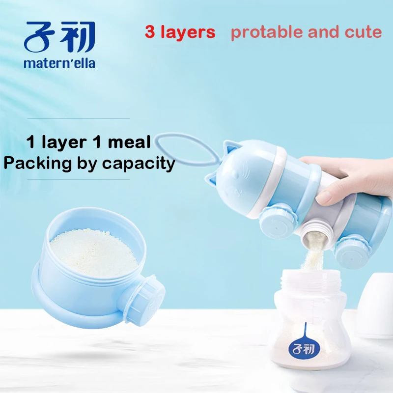 

3 layer Baby Portable Baby Food Storage Box Milk Powder Formula Dispenser Stackable Feeding Toddle Kids Formula Milk Container