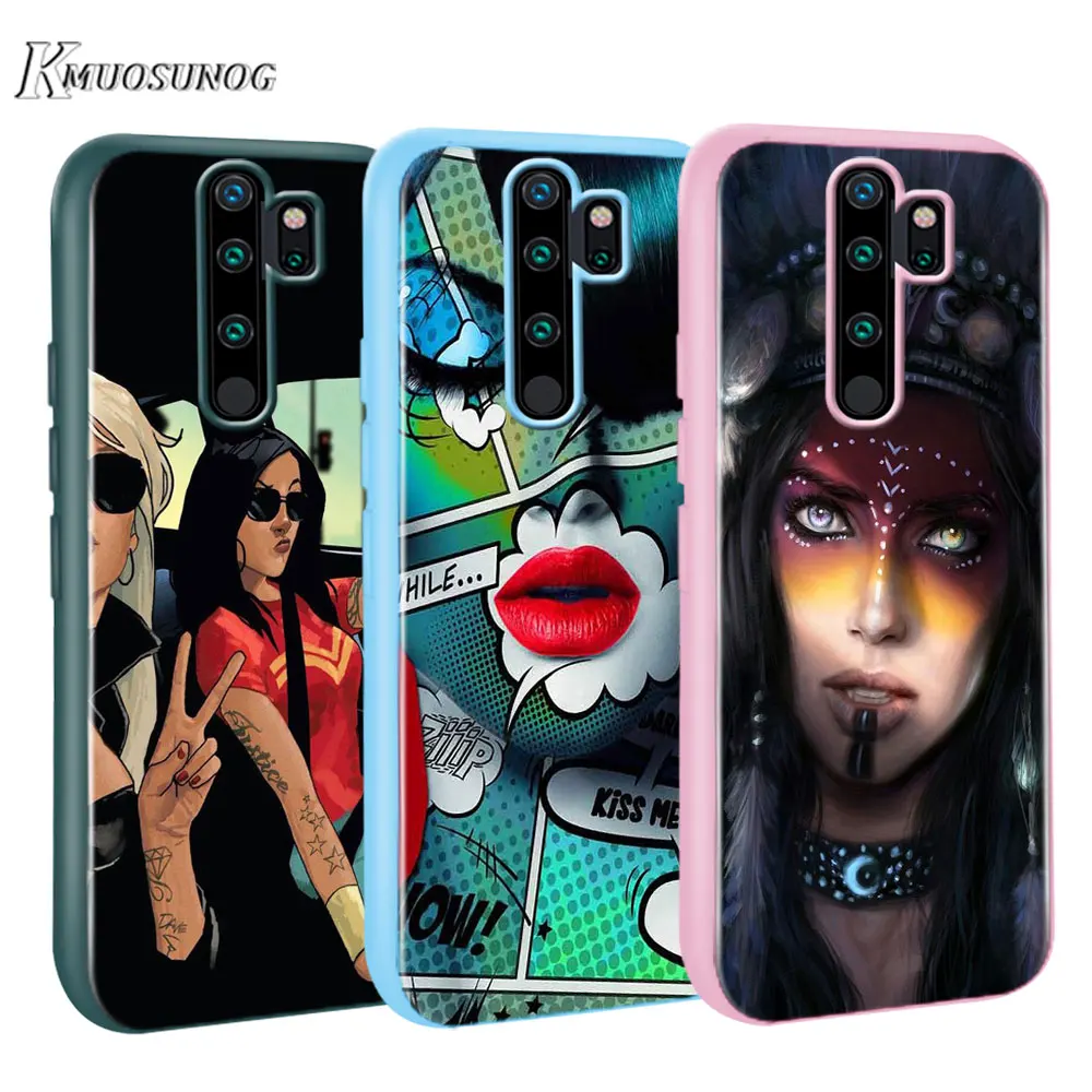 

for Xiaomi Redmi Note 8T 8 7 6 Pro Baseus Candy Color Cover Beauty girl Art for Redmi Note 5 Pro 5A 4 4X Case