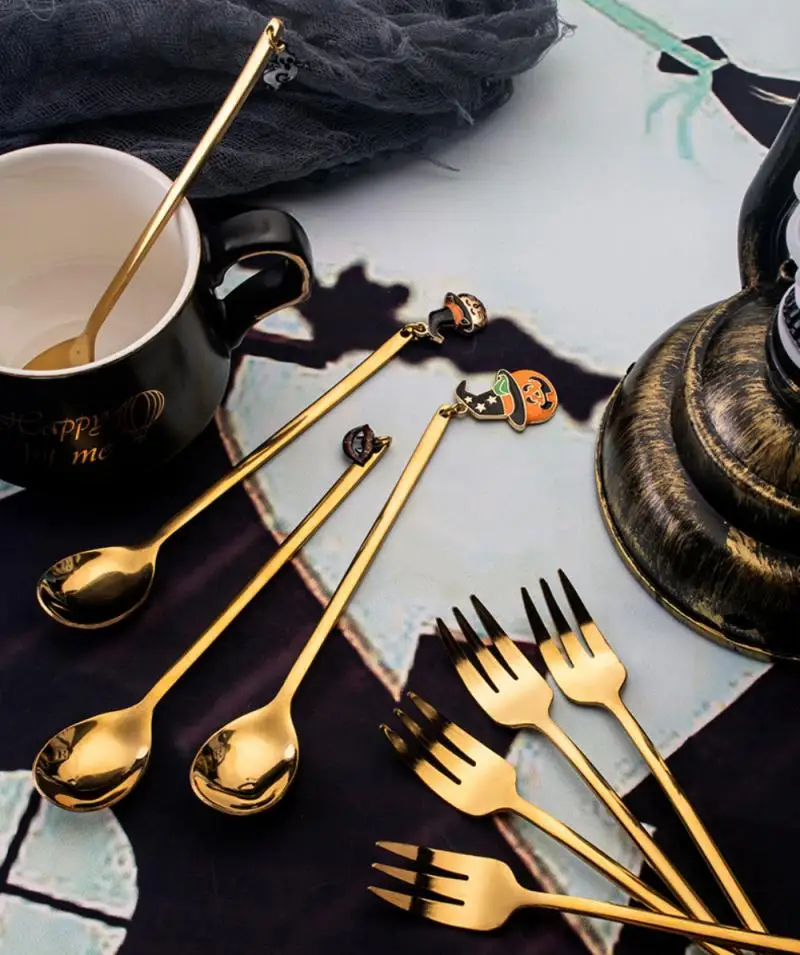 1pcs 2020 Spoon And Fork Set Stainless Steel Dessert Coffee Tableware Party Decoration Kitchen Accessories Tools | Дом и сад
