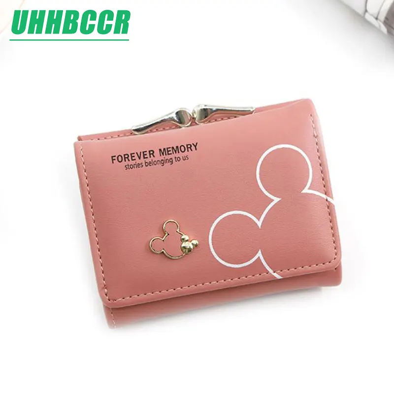 

Women small wallet cartoon mickey cute coin purse hasp card holder womens wallets and purses female wallets famous brand