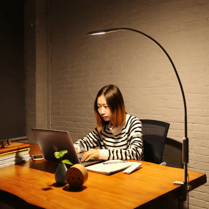 uzun kol led klipsli calisma masasi lambasi 25 seviyeleri parlaklik uzaktan kumanda dimmer masa lambasi ofis ogrenci icin kutuphane okuma desk lamps aliexpress