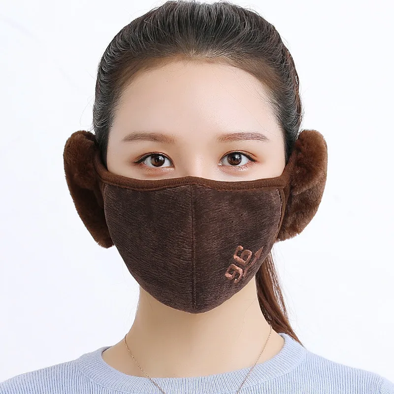 brown Новая теплая дышащая удлиненная маска для рта защита ушей маска Защита для велоспорта Ветрозащитная маска для лица с защитой от пыли - Цвет: brown