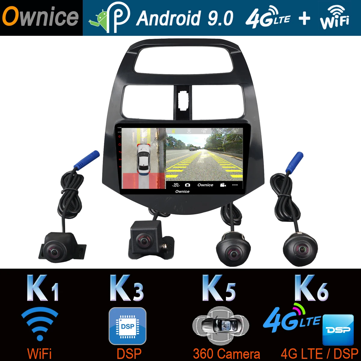 360 ° панорамный GPS Радио Android 9 0 4G 64G DSP CarPlay автомобильный мультимедийный плеер для Chevrolet Spark Beat 2010 2011 2012 2013
