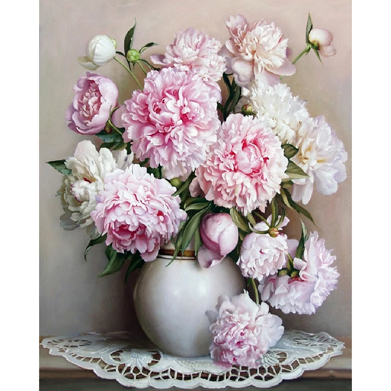 Набор для рисования по номерам на акриловой основе с рамкой|diy painting|painting diywhite flower