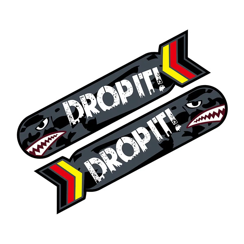 

2 X 13CM X 2.9CM Personality Cartoon DROPIT Shark Car Sticker Motorcycle Accessories Window Vinyl Decals Waterproof PVC