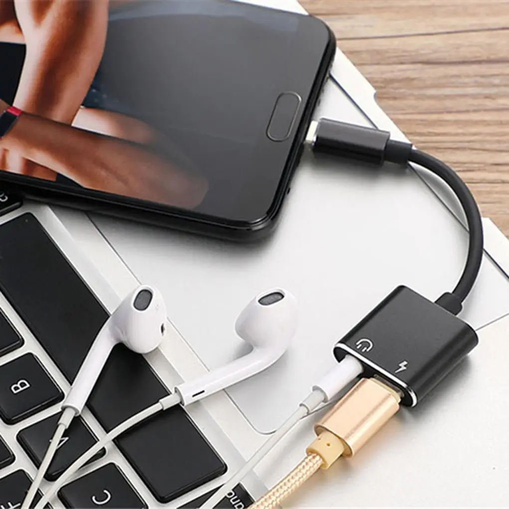 Elenxs Usb type C адаптер зарядное устройство аудио кабель 2 в 1 type-C до 3,5 мм разъем для наушников вспомогательный конвертер Замена для Xiaomi