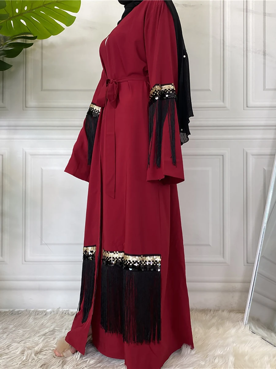 1795#Dubai Abaya Kimono Turkish Islamic Clothing - CHAOMENG MUSLIM SHOP