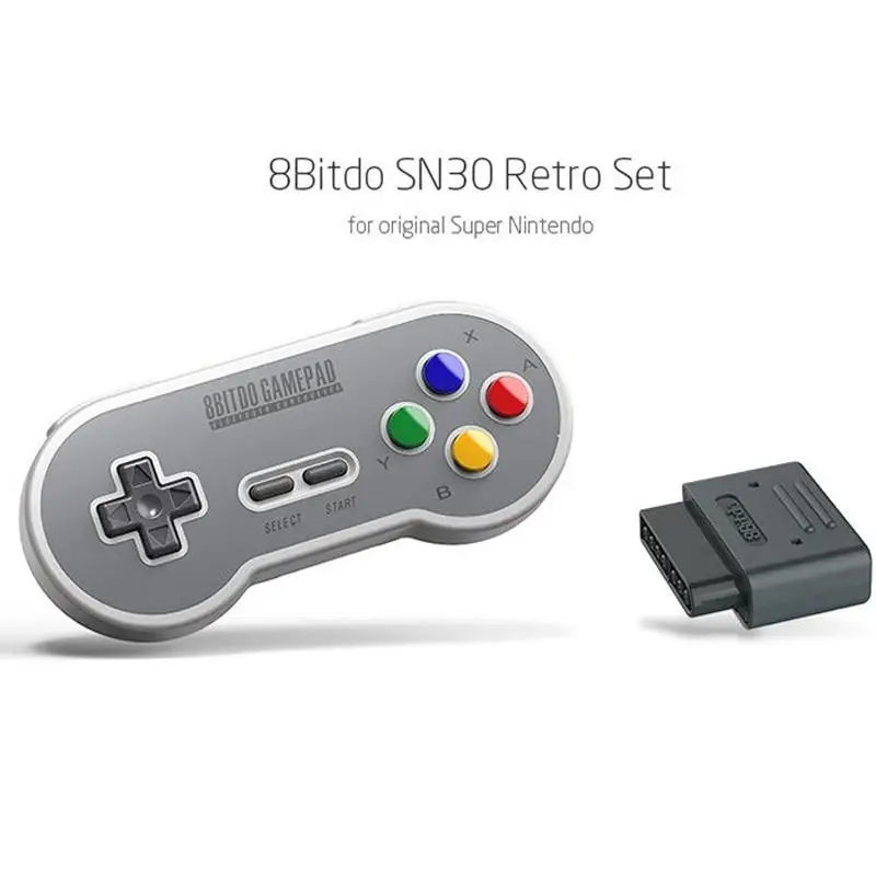 

BEESCLOVER SN30 8Bitdo Retro Bluetooth Controller Gamepad with Receiver Adapter Set for Android Mac for Nintend SNES SF-C d40