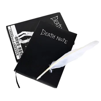 

A5 Anime Death Note Notebook Set Leather Journal and Feather Pen Journal Death Note Pad