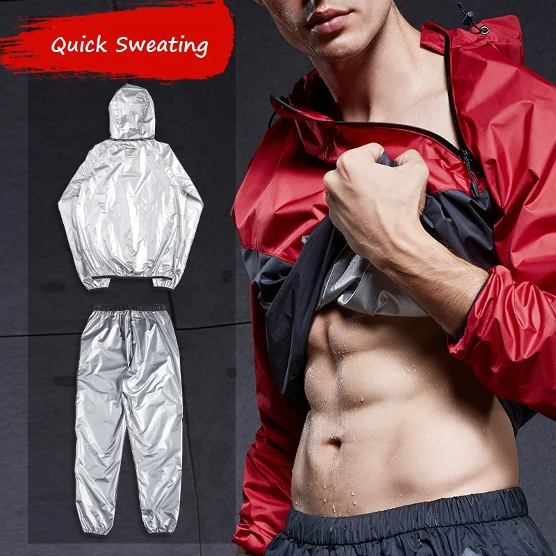 Men Hot Sweat Jacket Running Sauna Jacket Jogging Sports Sportswear Training Fitness Exercise Gym Jacket Clothes Long Sleeve