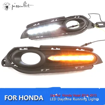 

DRL Lamp For Honda HRV HR-V Vezel 2014-15 Dynamic Turn Yellow Signal Relay Waterproof ABS Car DRL 12V LED Daytime Running Light