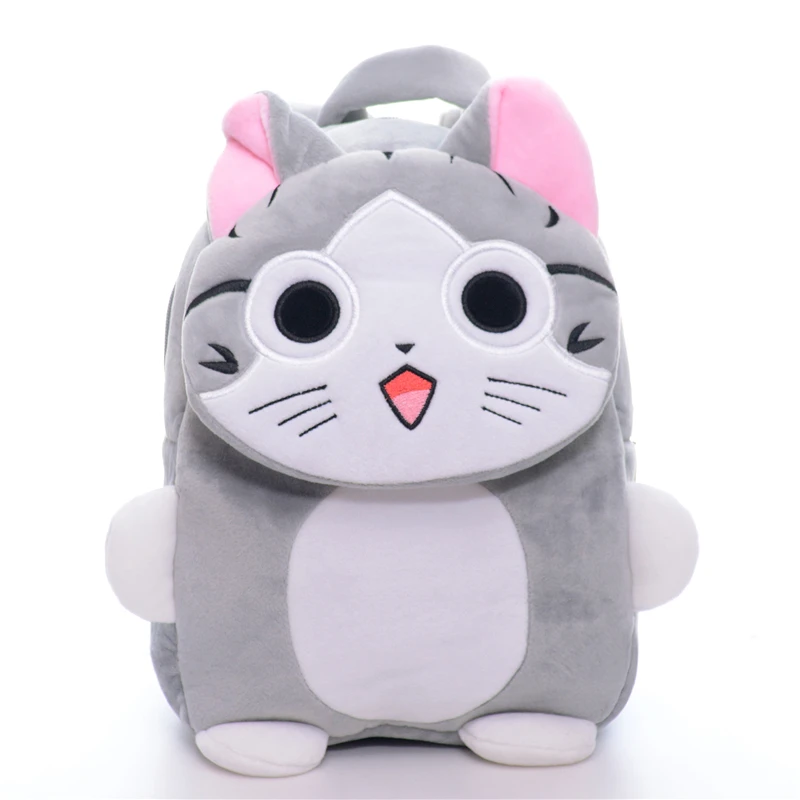 Gray Плюшевые рюкзаки, наплечная сумка, чучело, кот, котенок, мультфильм, детский сад, школьная сумка, милые куклы, мягкие детские игрушки для детей, девочек - Color: Gray