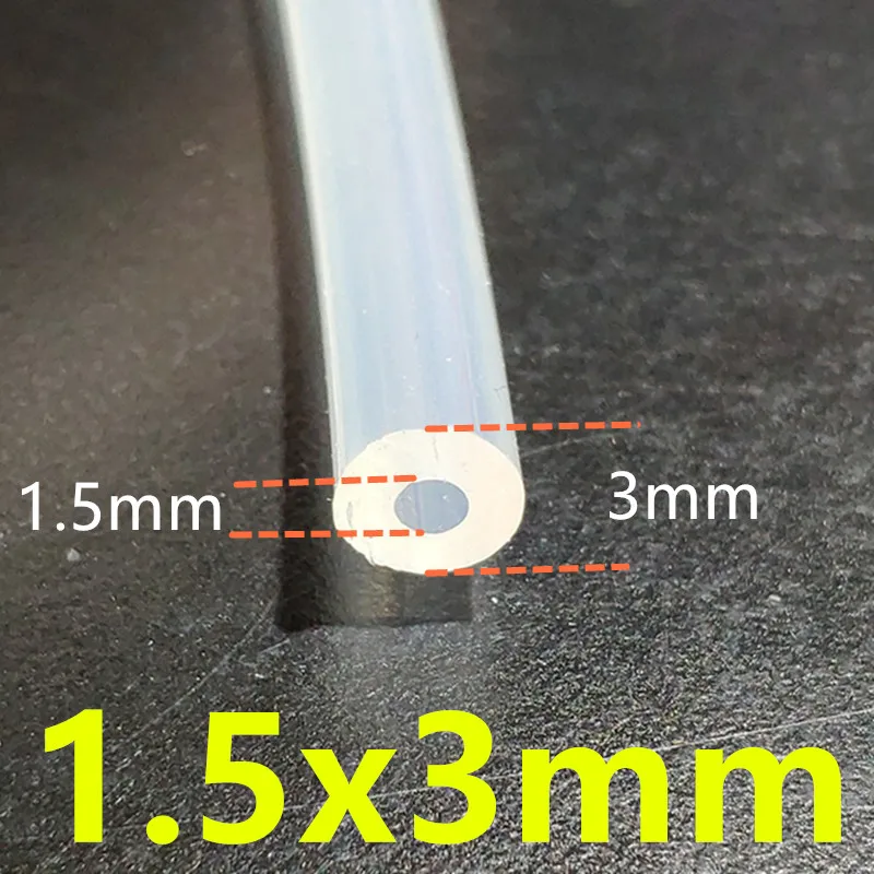 1 Meter Food Grade Transparent Silicone Tubing - 0.5mm to 12mm Diameter Range