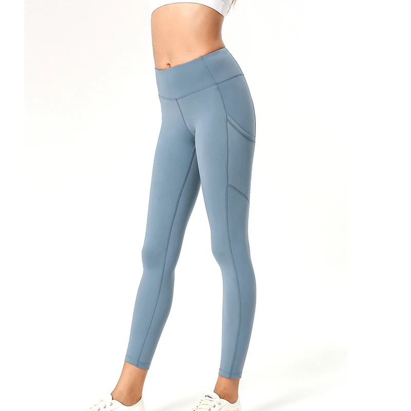 Yoga Pants Ladies High Waist Smooth Tights Trousers Running Pants
