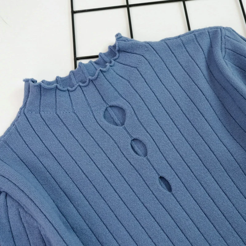 YUNSHUCLOSET,, весенние,, женский свитер из чистого кашемира с воротником, однотонные пуловеры с коротким рукавом