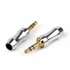 2pcs Jack 3.5mm Audio Headset 3 Poles Gold Plated 3.5 Plug Connectors Solder Aluminum Alloy Shell Fixing Cable 6mm Black Silver ► Photo 1/6