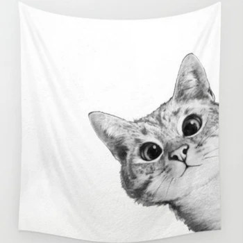 

Cool Glasses Cat Hanging Tapestries Creative Home Decorative Fabric Cat Pet Lovers Supply Wall Hanging Curtain Hotel Bar Decor