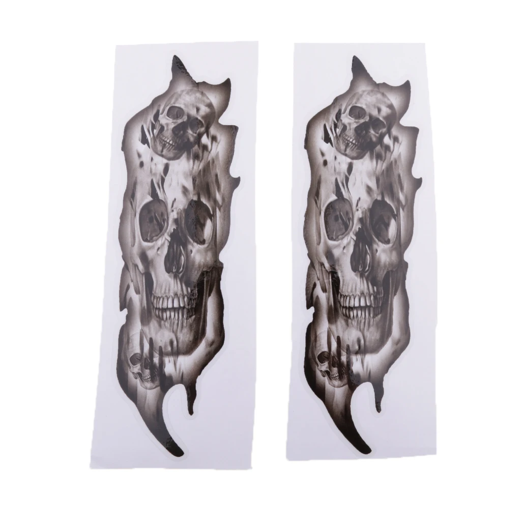 1 Pair Motorcycle Fork Skull Decals Graphic Stickers For Suzuki Boulevard Intruder 8.46*2.55*0.03 Inch