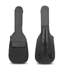 Двойной ремень Оксфорд мягкий электрический бас гитары сумки мягкий чехол Gig Водонепроницаемый черный сплошной рюкзак