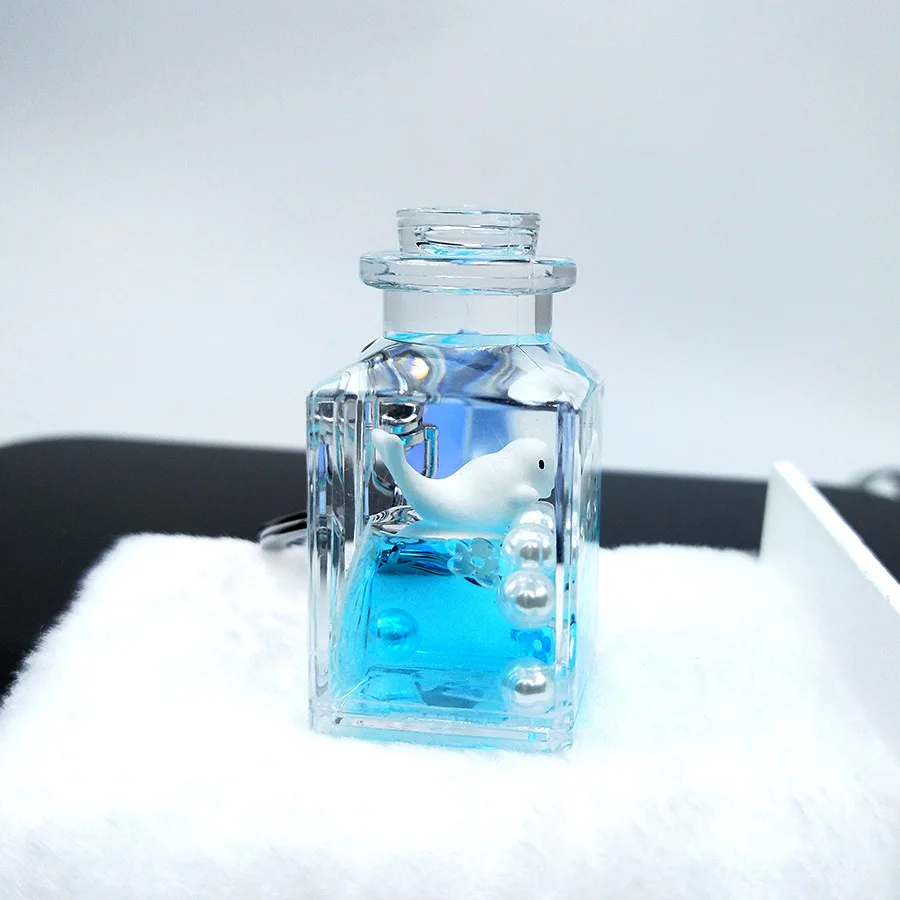 Style 7 Dolphin Flow Liquid брелок для ключей зыбучие пески акриловый брелок Блестящий Жемчуг Блестки плавающий брелок для пар женщин мужчин подарок подвеска на рюкзак - Цвет: Style 7 Dolphin