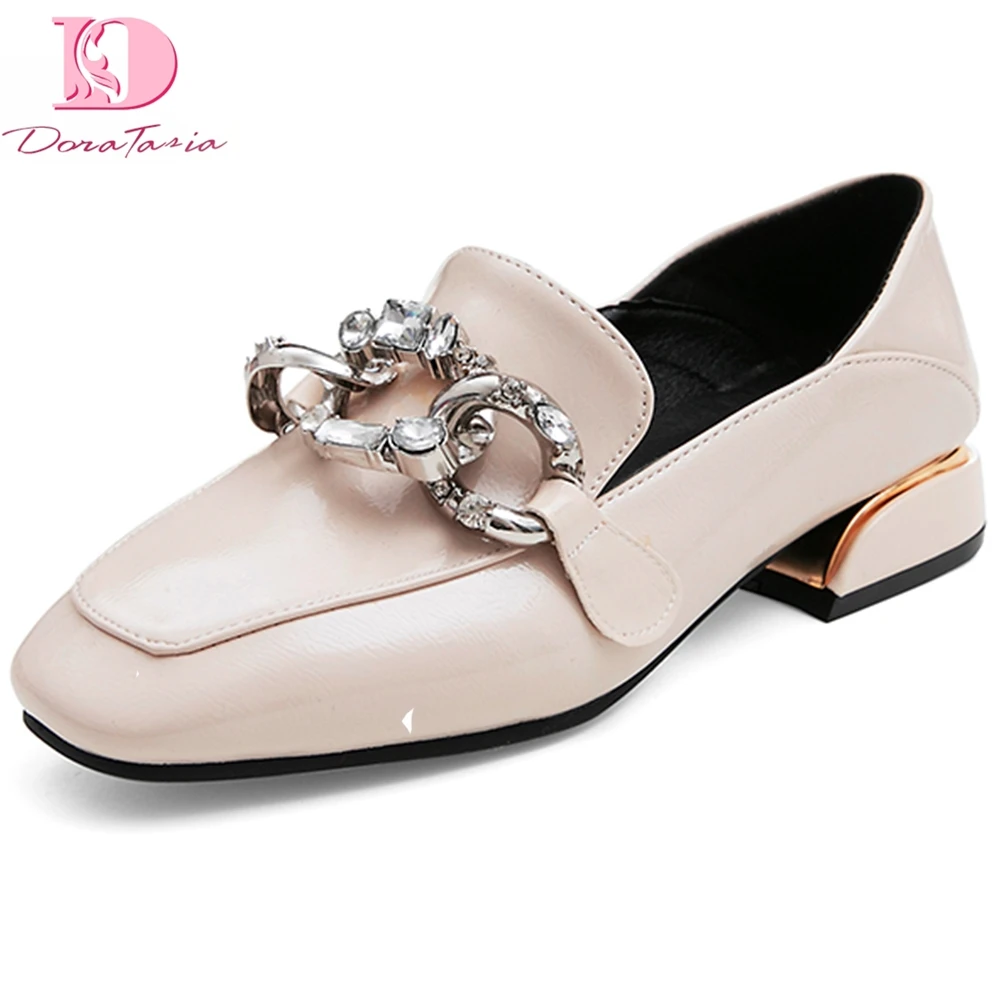 

Doratasia 2020 dropship square toe low heels big size 50 slip on spring crystals women shoes woman pumps female