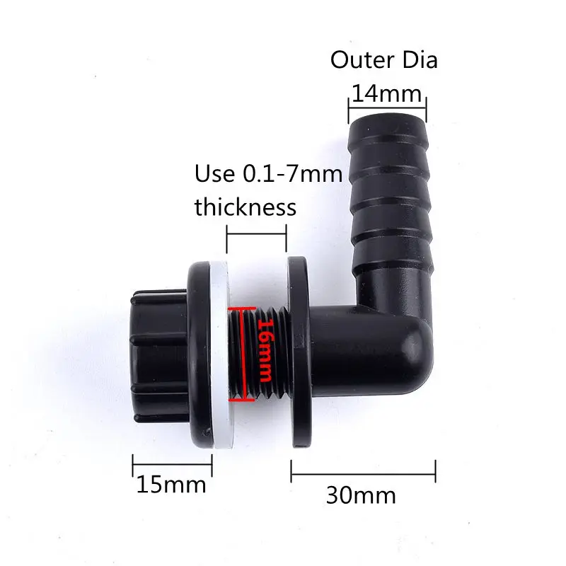 Connettore Per Tubo Acquario In PVC Dritto | 25mm, Nero, Altezza 8.3 Cm | Giunto Di Collegamento Per Impianti Acquari E Pesci - 3