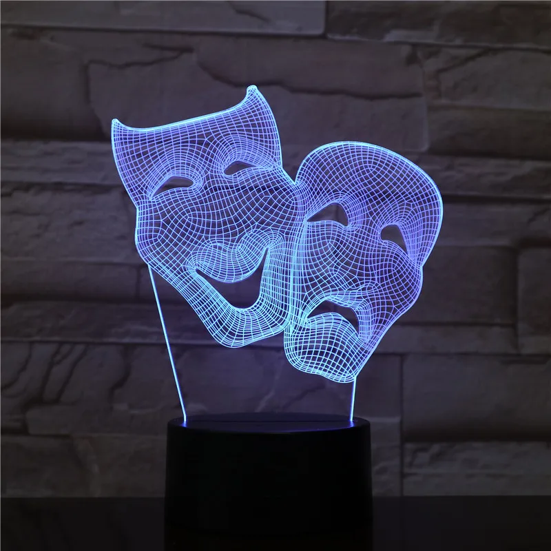 Дропшиппинг 3D светодиодный сенсорный Управление маска формы светодиодный Ночной светильник 7 цветов Изменение Настольная лампа для домашнего декора атмосфера классный подарок
