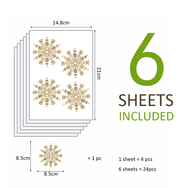 Sheets Christmas Window Stickers Multiple Combinations Snowflake New Year's Window Stickers Wall decal