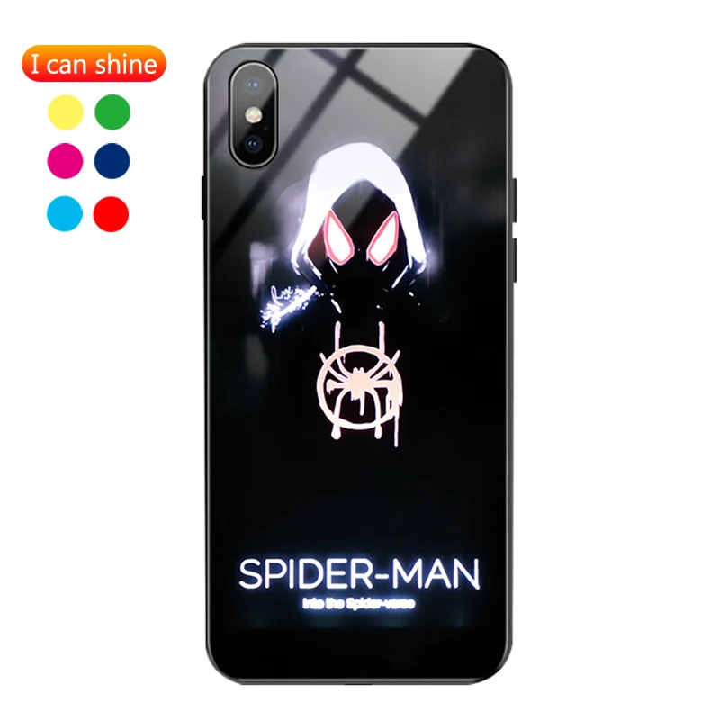 Чехол для телефона из закаленного стекла для iPhone 11 Pro Max, чехол для iPhone 8, 7, 6s Plus, XS MAX, XR, XS X, светодиодный корпус для вспышки, чехол