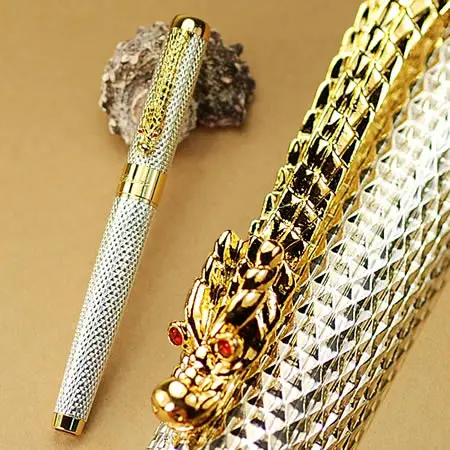 Jinhao1200 благородный золотой дракон Карвер шариковая ручка - Цвет: silver