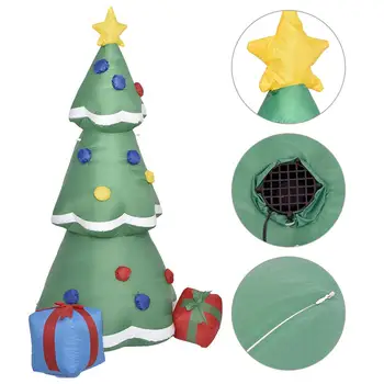 

1.6M LED Inflatable Outdoor Glow Christmas Tree Inflatable Gift Boxes 3D Christmas Ornaments New Year 2020 Tree Doll EU US Plug