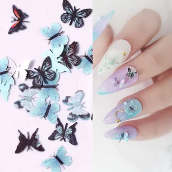 

3D Butterfly Nail Art Decorations Vivid Butterfly Rhinestones Stereoscopic Design Colorful Blue Charms DIY Nail Accessories