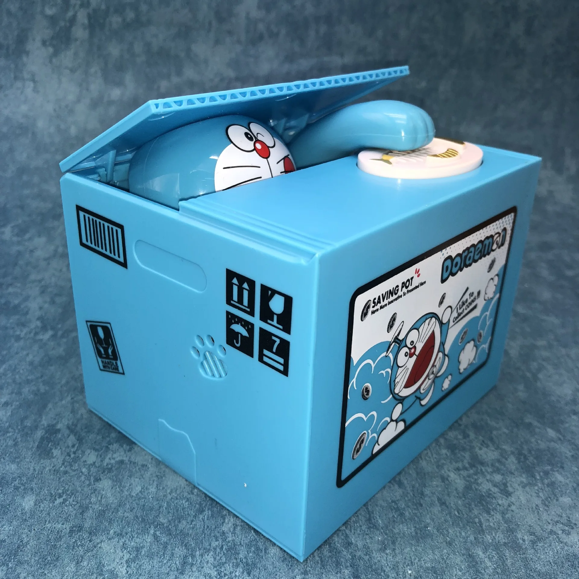 

Doraemon Money Box Piggy Bank Electric Automatically Steal Coin With Music Birthday Christmas Gift For Kids Desk Decoration