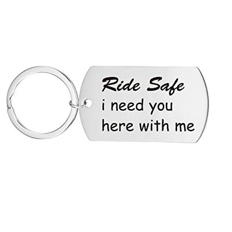 Брелок для ключей i-Remiel "Ride Safe I Need You Here With Me" брелок из нержавеющей стали для безопасности вождения подвеска ювелирные изделия аксессуары