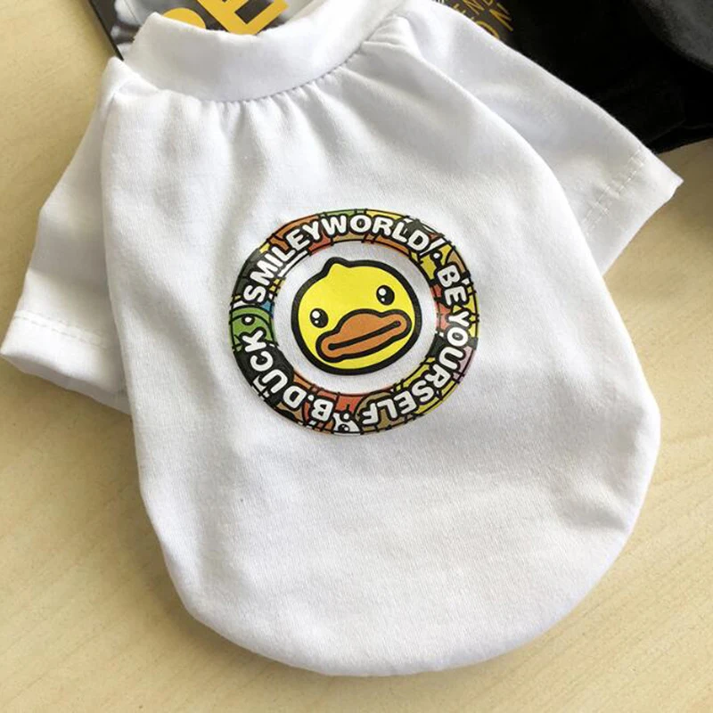 

Black White Style Dog T Shirt Spring Summer Pure Cotton Printing Pets Cat CLothes For Small Dogs Chihuahua Comfortable Dogs Coat
