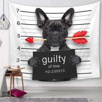 

Cute Bulldog Wall Hanging Tapestry Hippie Boho Pug Bull Terrier Wall Tapestries Rug Bad Wall Carpet Decorative Dog Blanket Throw