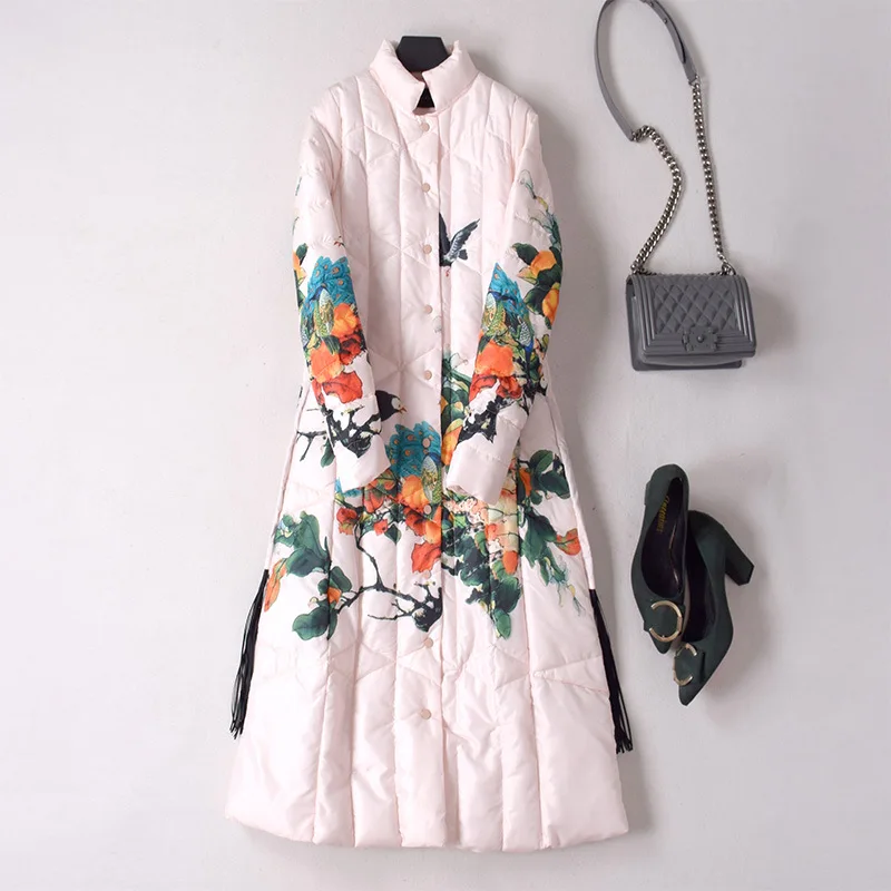 

Winter Fashion Elegant Comfortable Loose Casual Pocket Pattern Mid-length Long Sleeve Cotton-padded Clothes/Cotton Coat 2211
